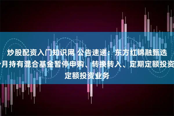 炒股配资入门知识网 公告速递:东方红锦融甄选18个月持有混合基金暂停申购、转换转入、定期定额投资业务
